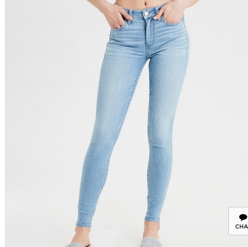 American Eagle Light Wash Denim Skinny Jeggings 00
